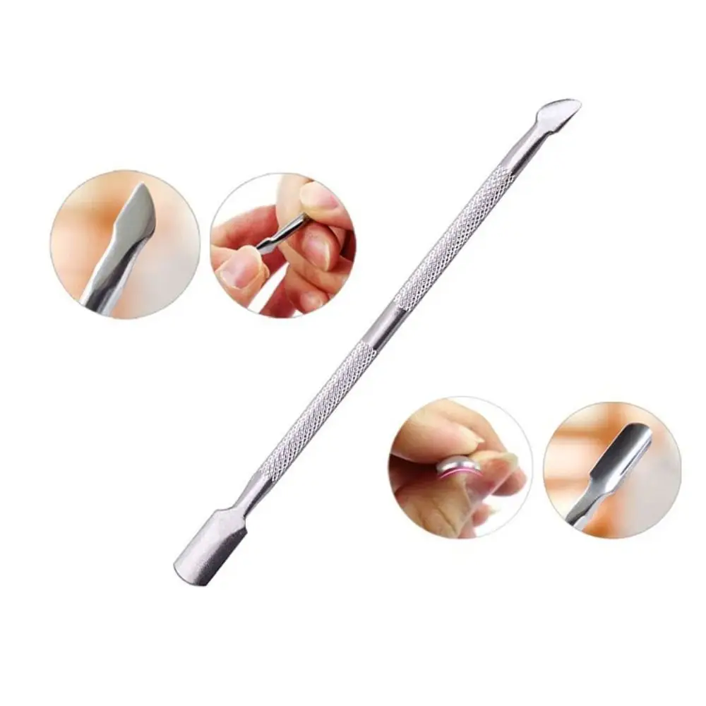 Double Sided Cuticle Remover New Silver Nail Care Tool Manicure Stainless Steel Nail Cuticle Pusher