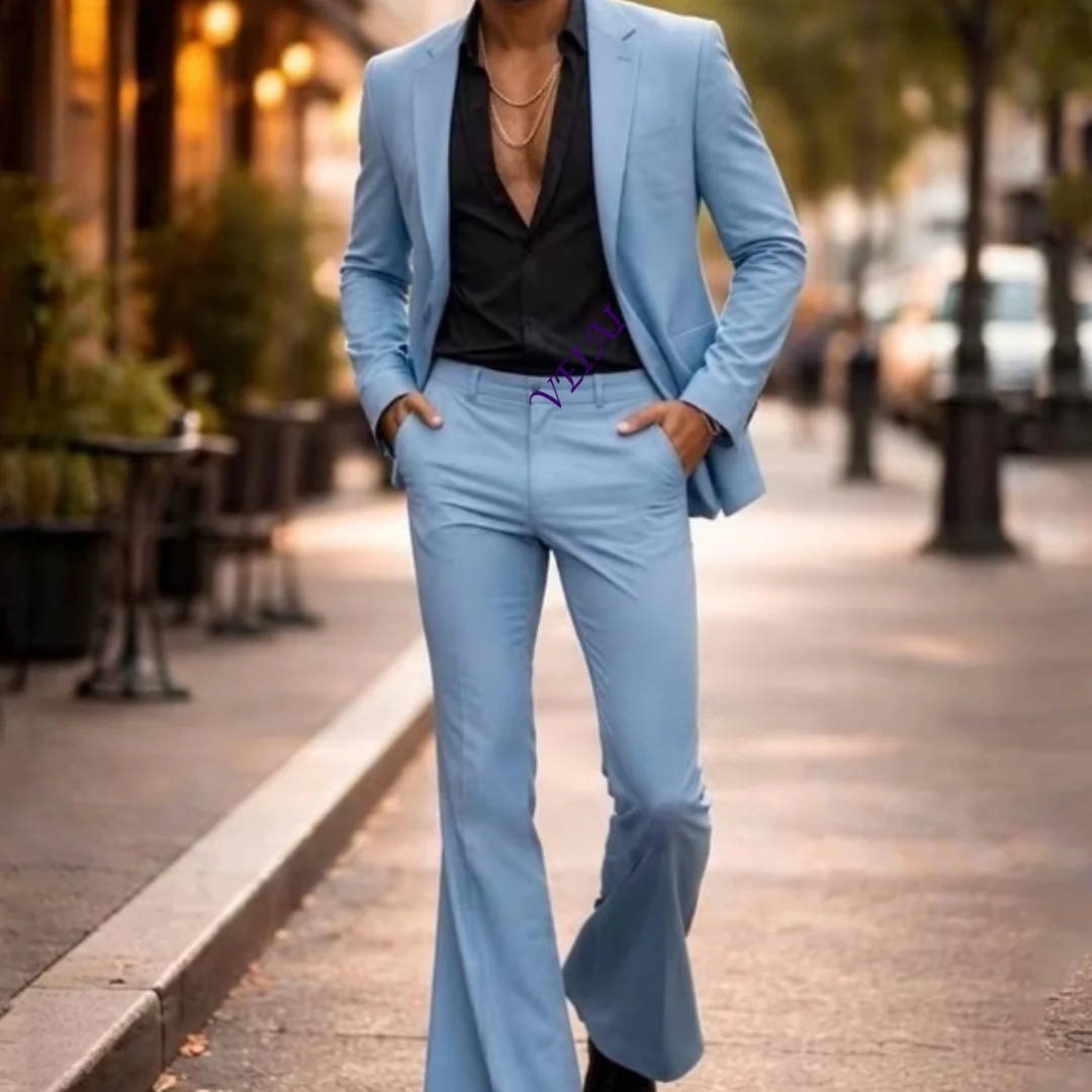 Yellow Double Breasted Men's Business Casual Formal Suit Peaked Lapel 2-Piece Customized Homme Jacket Pants Set