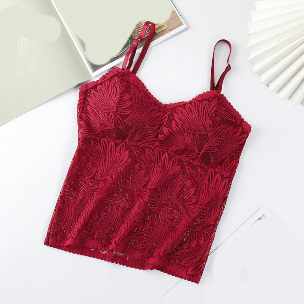 

Casual Sleeveless Lace Camisole Casual Outfits Polyester Fabric Regular Length Slightly Stretchable For Daily Use