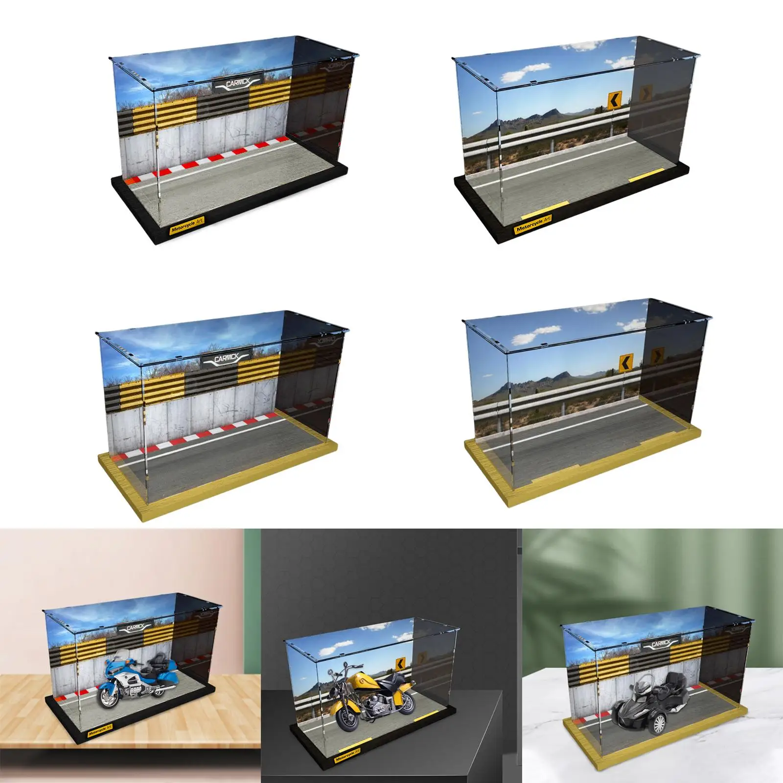 

Витрина для парковки мотоциклов 1:12, прозрачная акриловая защита витрины