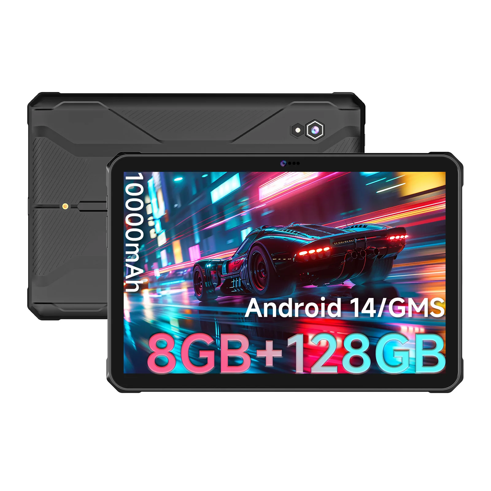 ONERugged Rugged Tablet T1 Max, 10.95“ Android 14 Tablets, 10000mAh 8GB+128GB (512GB TF) , 48MP+32MP IP68 for Outdoor UTV Drone
