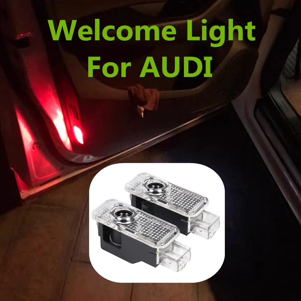 LED باب السيارة ترحيب شبح الظل إكسسوارات مضيئة لأودي A1 8X A3 8P 8L A4 B6 B7 B8 A5 A6 C6 A7 A8 TT Q3 Q5 Q7 Q8 Sportback