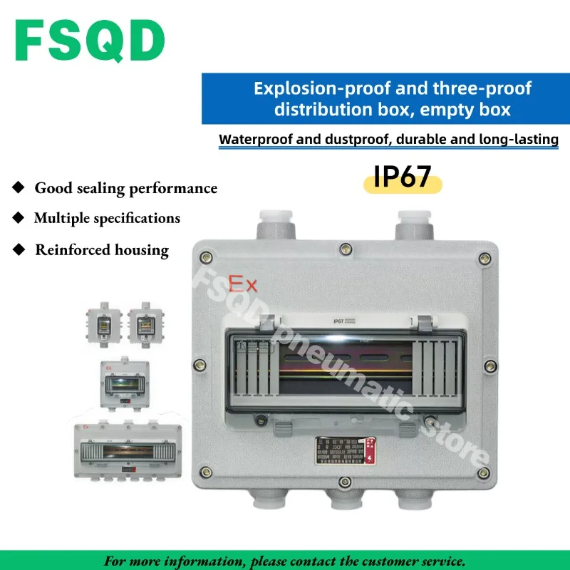 IP67 Explosion-proof Dustproof Waterproof Electrical Box, 1-48 Way Empty Distribution Box for Three-phase Leakage Breaker