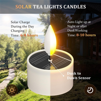 AB66-Solar Tea Lights Outdoor Waterproof,12 Pcs 1.5 X 2.1 Small Tealight Candles,Auto Light Up At Night,For Patio Garden