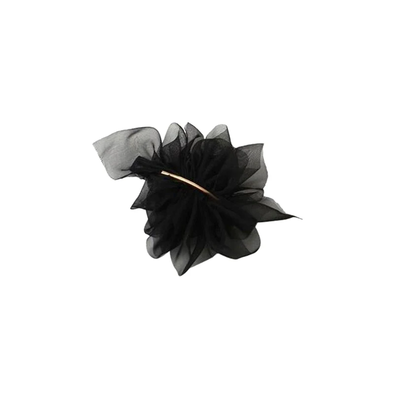 Grote Lente Haarklauw Clips Vrouwen Metaal Chiffon Bloemen Paardenstaart Houder Haarspeld Haarspeldjes Voor Meisjes Haaraccessoires Hairgrip