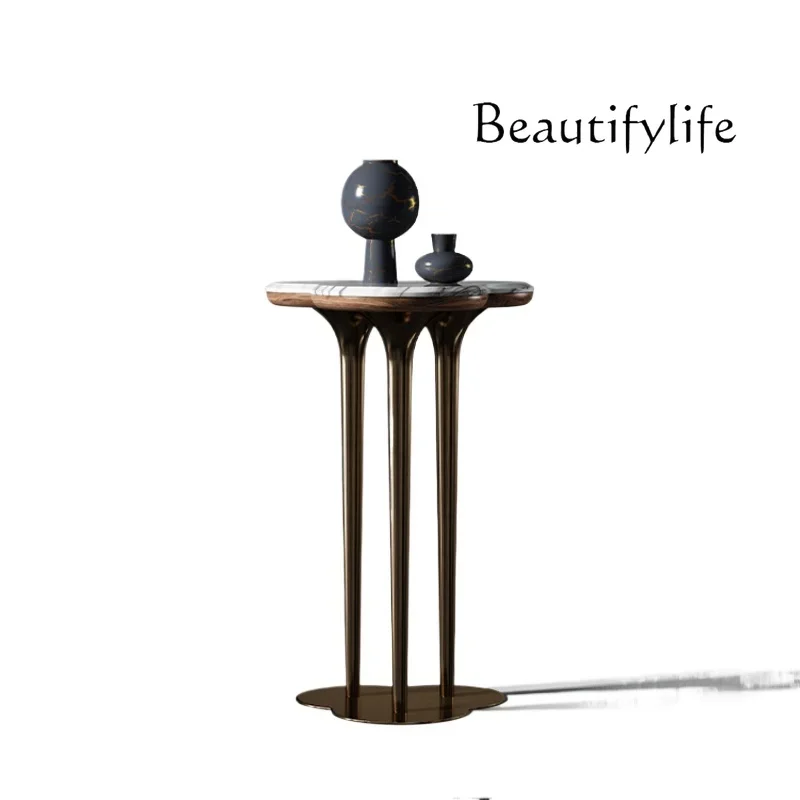 X الحديثة بسيطة ضوء فاخر فاخر حجر زهرة الوقوف فيلا جديدة الراقية غرفة المعيشة أرضية من الفولاذ المقاوم للصدأ زهرة الوقوف