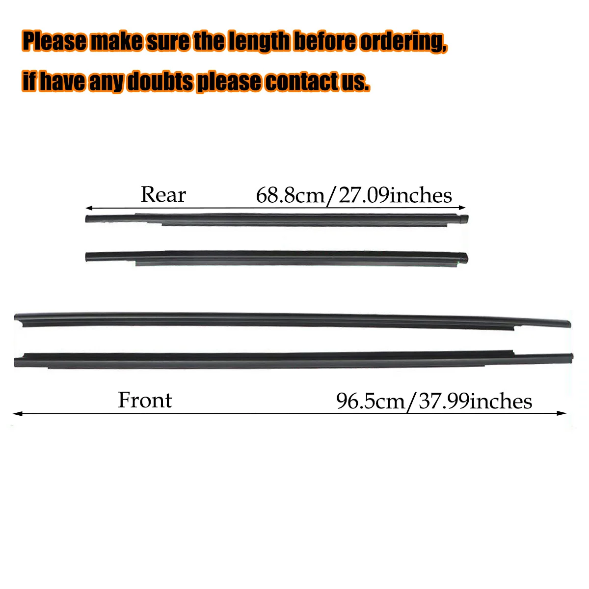 4PCS Car Outer Windows Rubber Weatherstrip For Toyota Yaris 2007-2016 Waterproof Pressure Strip Sealing Strip Car Accessories