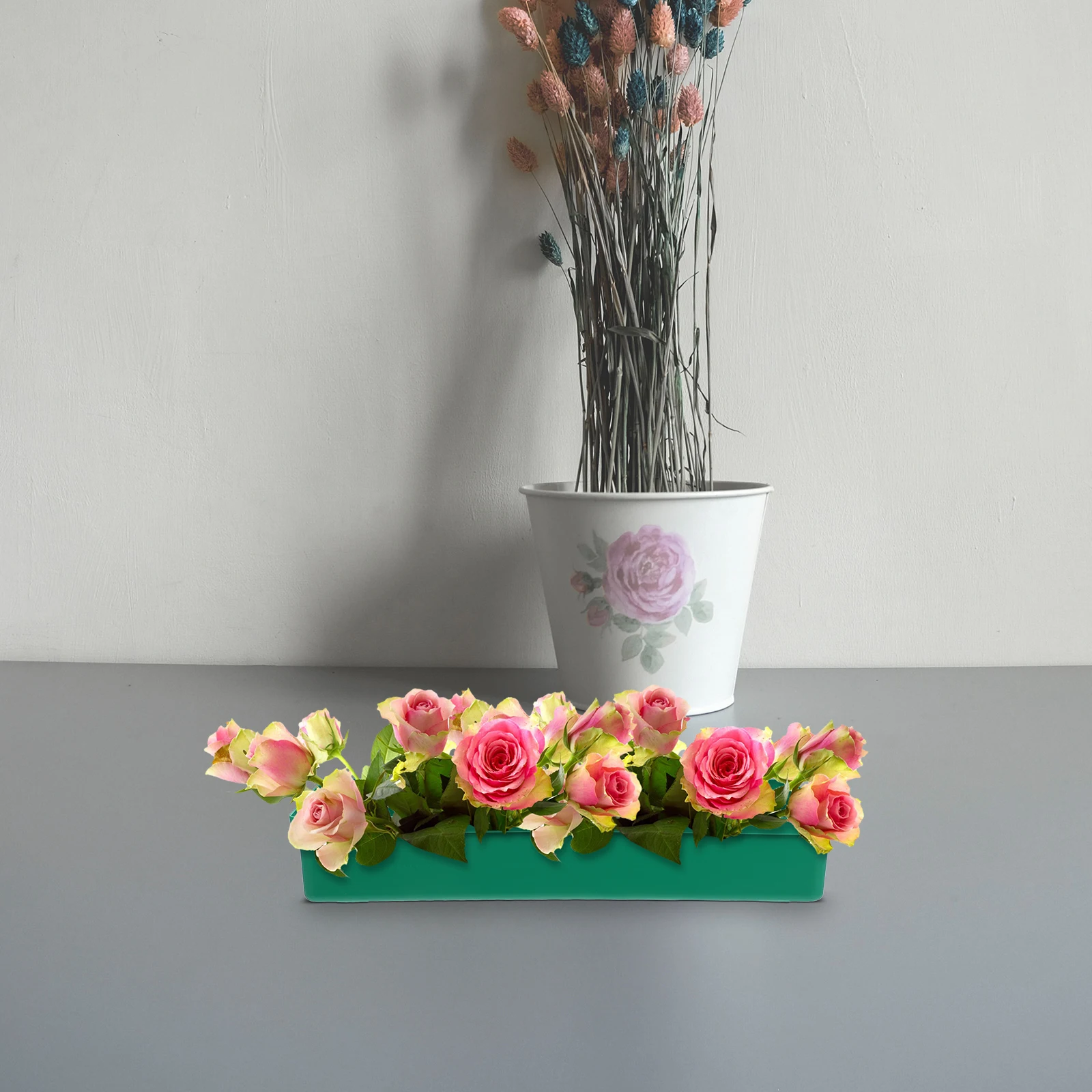 

10pcs Flower Arranging Pin Plate Foam Trays Floral Base for Wedding Party Plastic Tray Green Accessories Holder