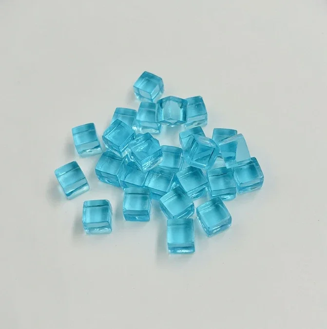 100Pcs/Set 8mm Transparent Square Corner Cube Colorful Crystal Clear Color Dice Chess Piece Right Angle For Board Game