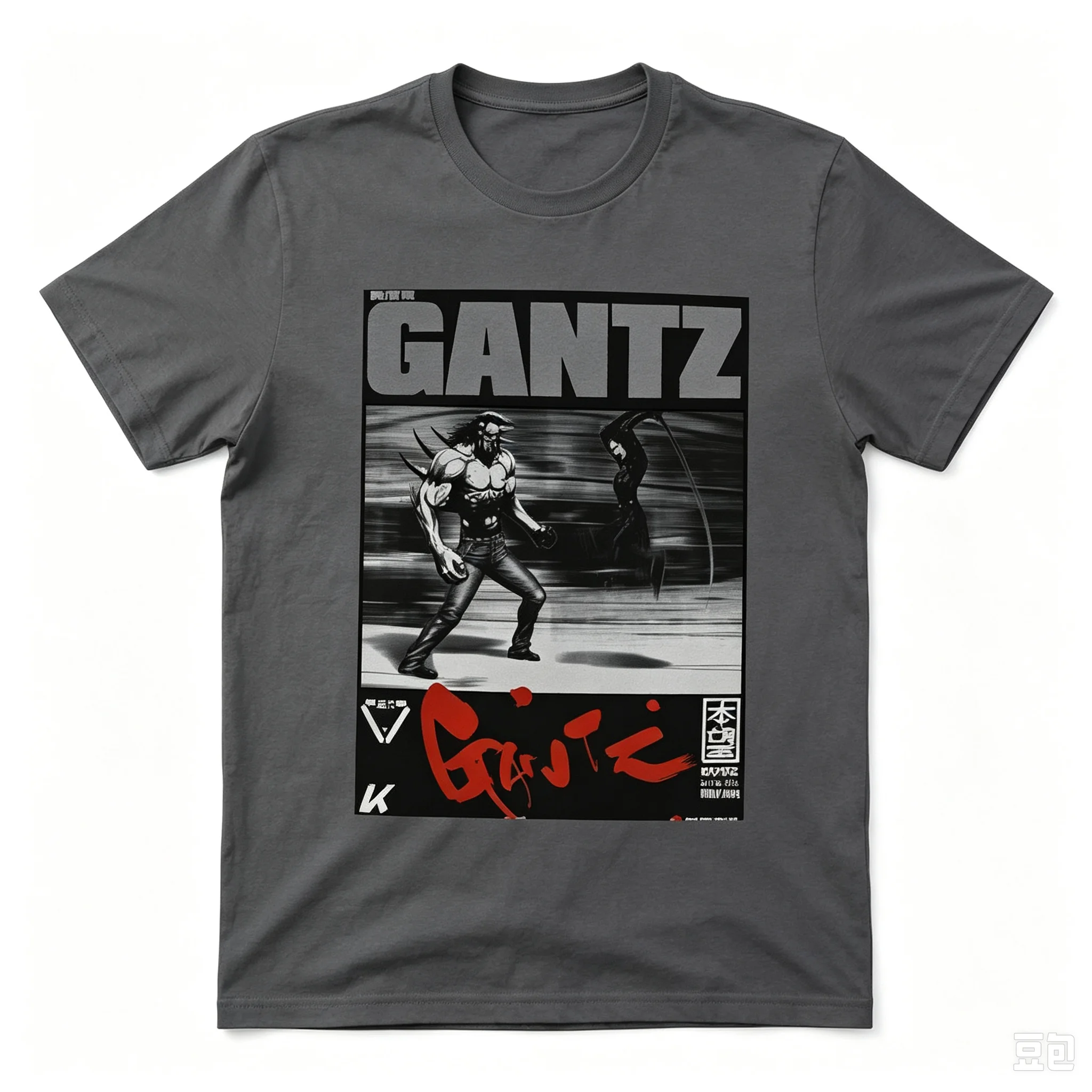 GANTZ Japanese Sci-Fi Manga Fight Scene Graphic T Shirt Unisex Crew Neck Short Sleeve Tee Vintage Anime Streetwear Casual Tops