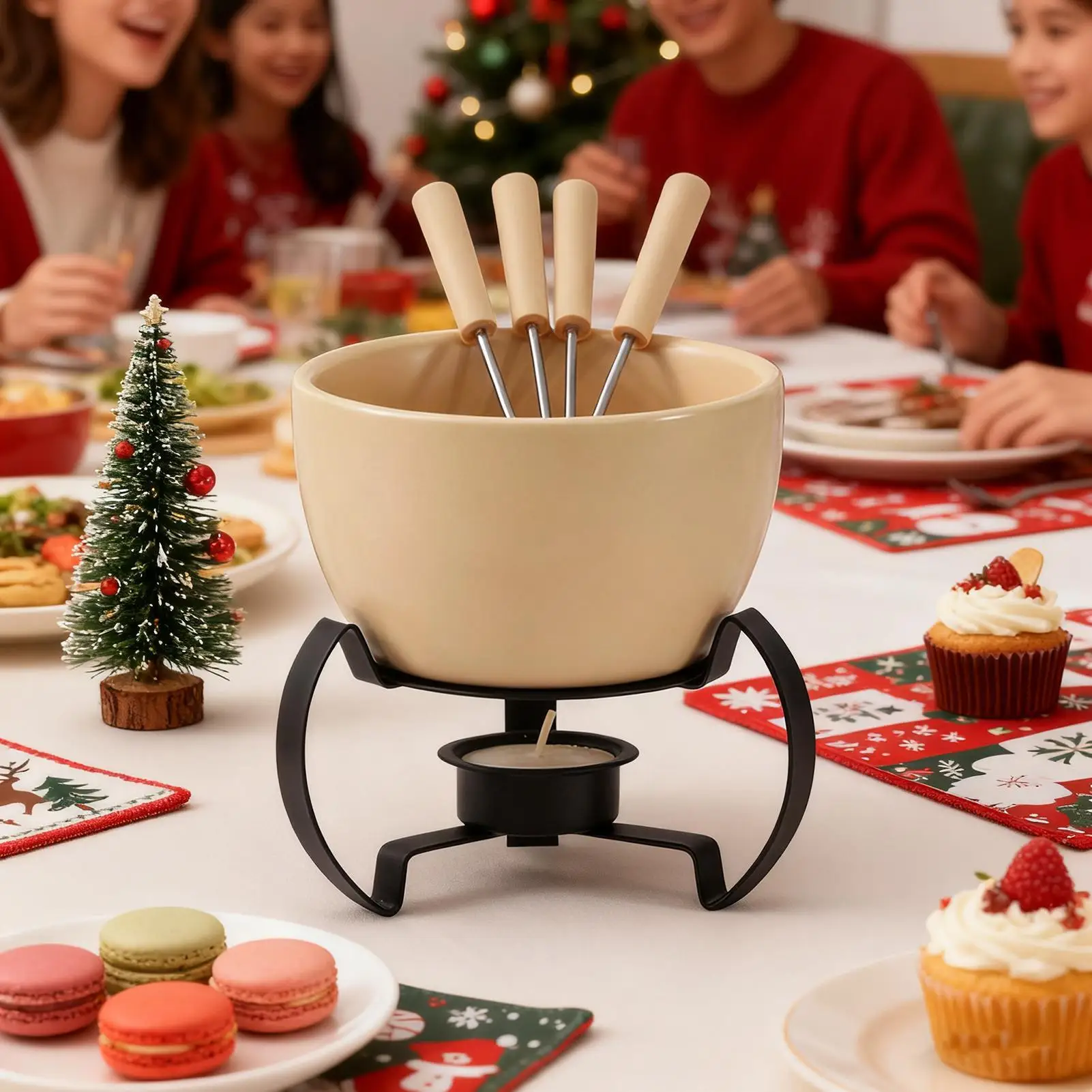 

Chocolate Fondue Mug Mini Ceramic 450ml With Forks Chocolate Melting Mug Fondue Set For Cheese Butter Dessert Cream Home Kitchen