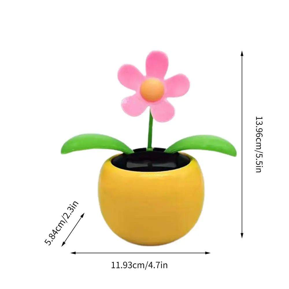Fleurs de danse solaire | Ornement de fleurs dansantes pour voiture - Jouet de voiture portable à tête tremblante, décor de tableau de bord à énergie solaire réutilisable pour la maison, la
