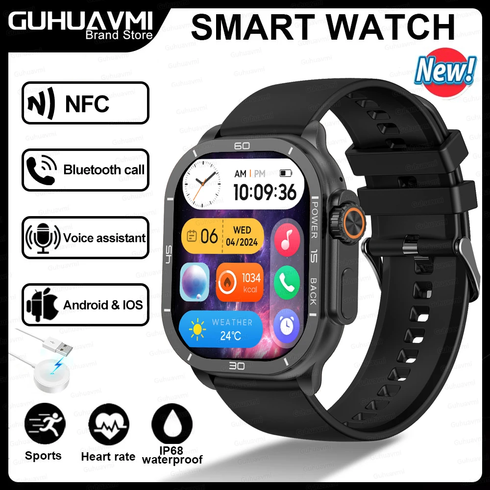 

New Smart Watch AMOLED Screen Always Show Time Bluetooth Call Series 8 High Refresh Rtae NFC Smartwatch Men Sport Watch Women