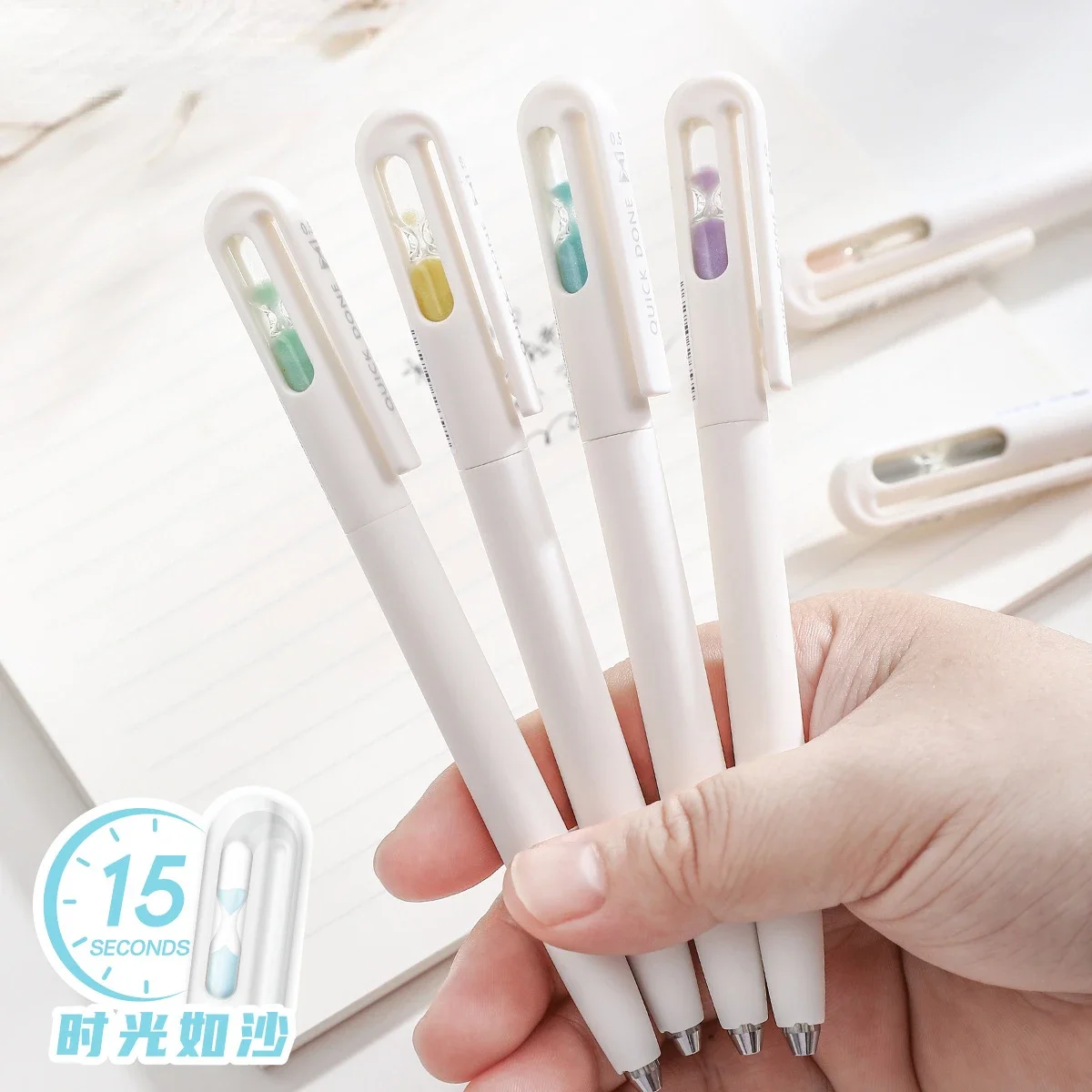 

Drifting Bottle Double Bead Neutral Pen Speed Drying Rotation Neutral Pen Hourglass Brush Question Signature Black Pen