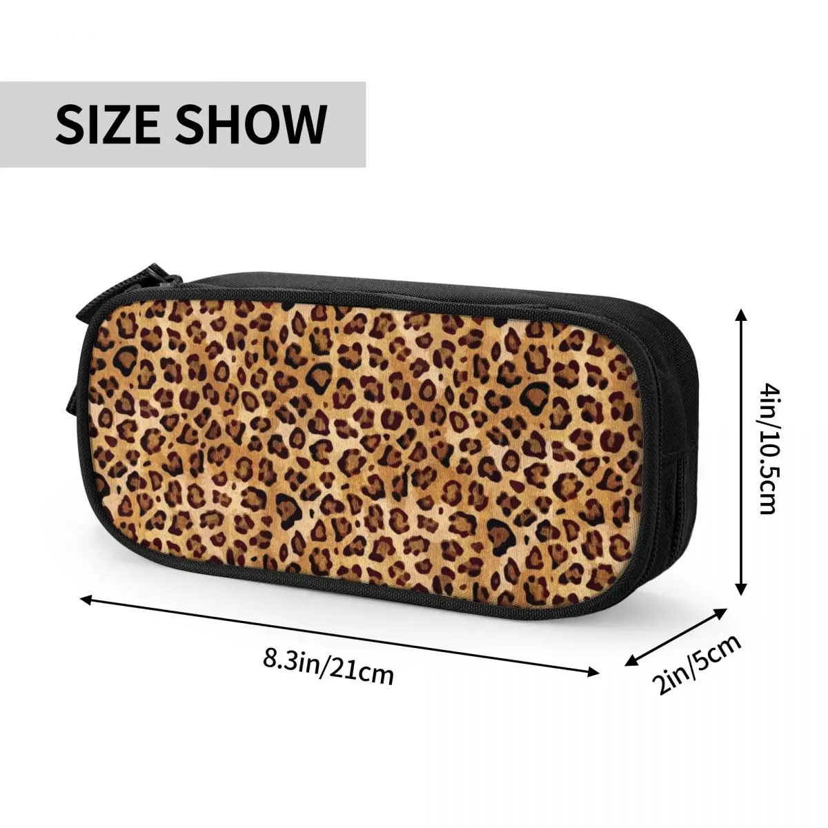 Imagem -06 - Textura Rústica Leopardo Impressão Lápis Case Moda Lápis Bolsa Caneta Estudante Grande Armazenamento Lápis Bolsas Estudantes Escola Papelaria