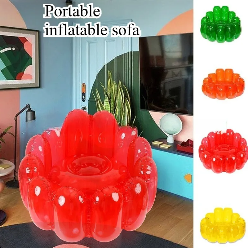 

Надувное кресло-диван в форме клубники, прозрачное, портативное, для гостиной, улицы, двора, отдыха дома