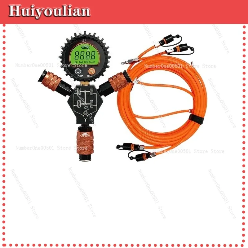 4 Channel Tire Inflator Gauge with Deflation Function Accurate Air Pressure Monitor for Off Road SUV
