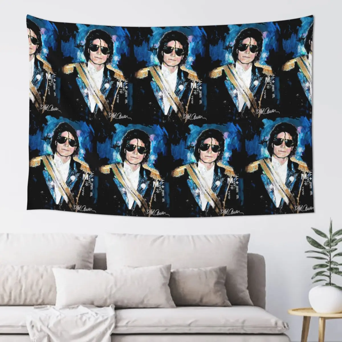 Michael 1984 Grammys Jackson Pop Art Portrait Tapestry Art Wall Hanging Aesthetic Home Decoration Tapestries for Dorm Room