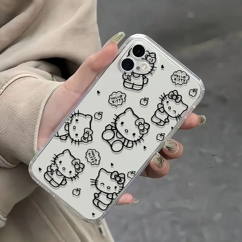 Kawaii Sanrio Hello Kitty Mobile Phone Case Cute Cartoon IPhone 7 8 Plus 16 15 14 12 13 11 Pro Max Anime Cases Christmas Gifts