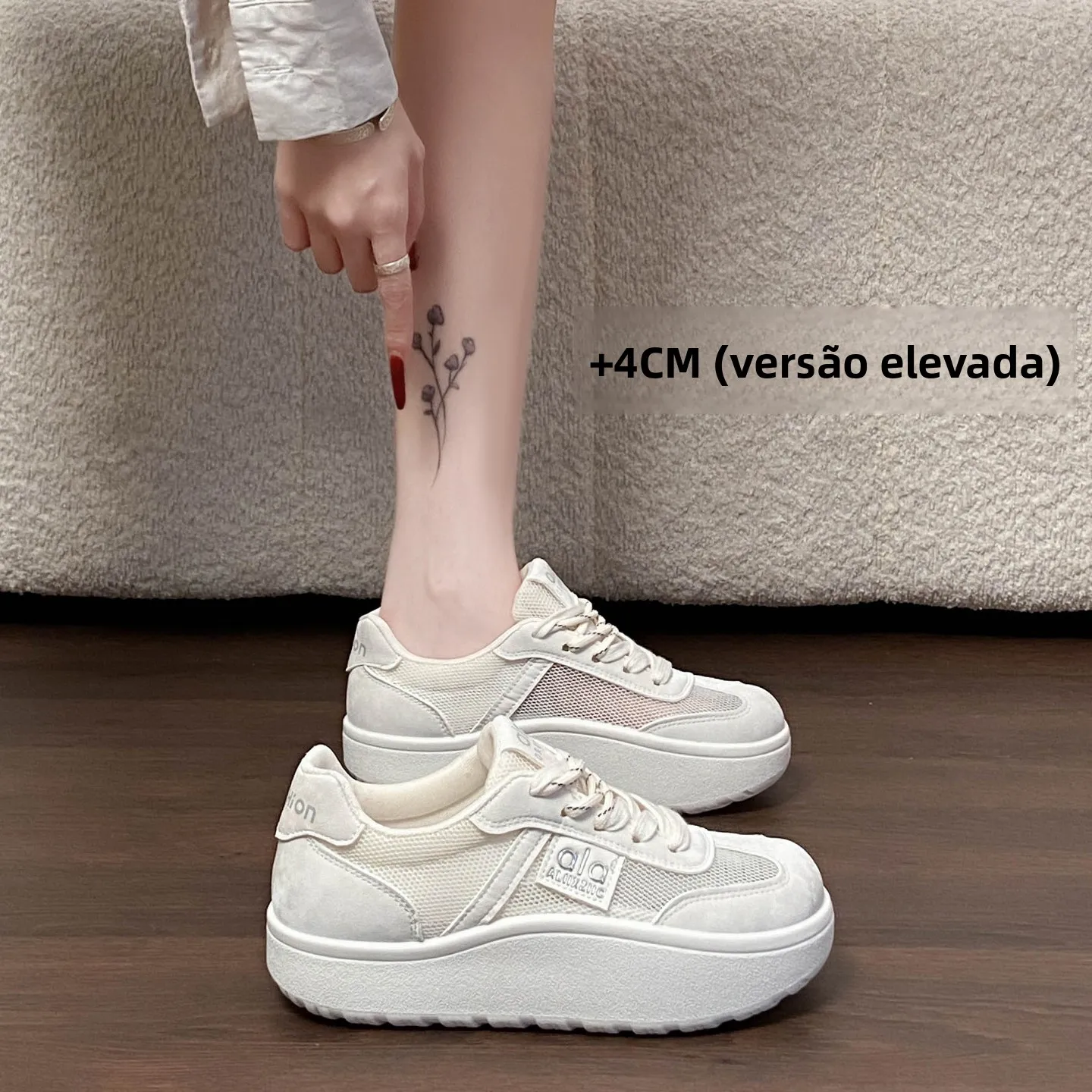 lightweight-breathable-mesh-upgraded-version-34cm-women's-flat-thick-bottom-sports-sneakers-non-slip-casual-cross-tie-shoes