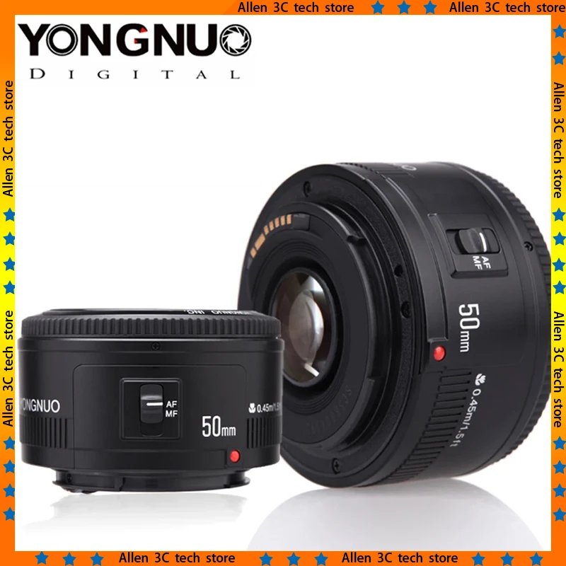 Original YONGNUO YN50mm F1.8 Lens Large Aperture Auto Focus Lens Fixed Standard Prime Custom Camera Lens For Nikon Canon DSLR