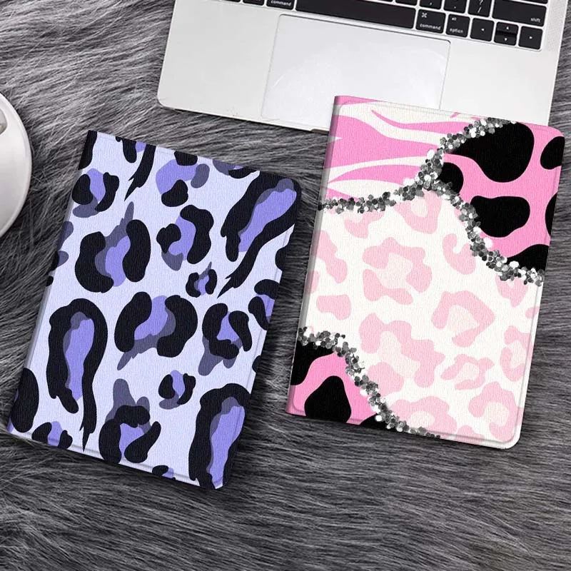 

Cartoon Purple Leopard Print Gift Tablet Case For Samsung Galaxy Tab S7 S8 S9 S10 FE Lite
