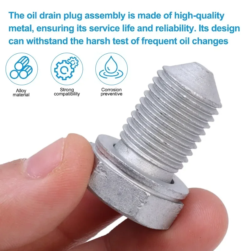 Car Oil Drain Screw Washer Set N90813202 Auto Engine Pan Oil Drain Gearbox Bolt Car Replaceable Accessories For Volkswagen Audi