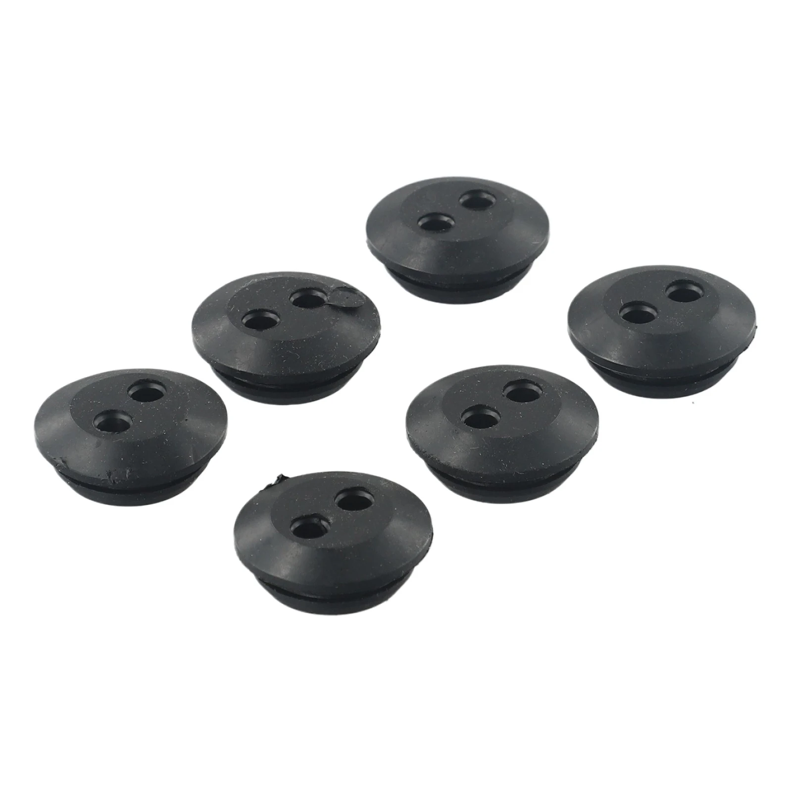 6pcs Rubber Grommet Lawn Mowers Fuel Pipe Hose Gasket Grommet 2-hole Fuel Gas Tank Grommet For Trimmer Electric Saw Garden Part