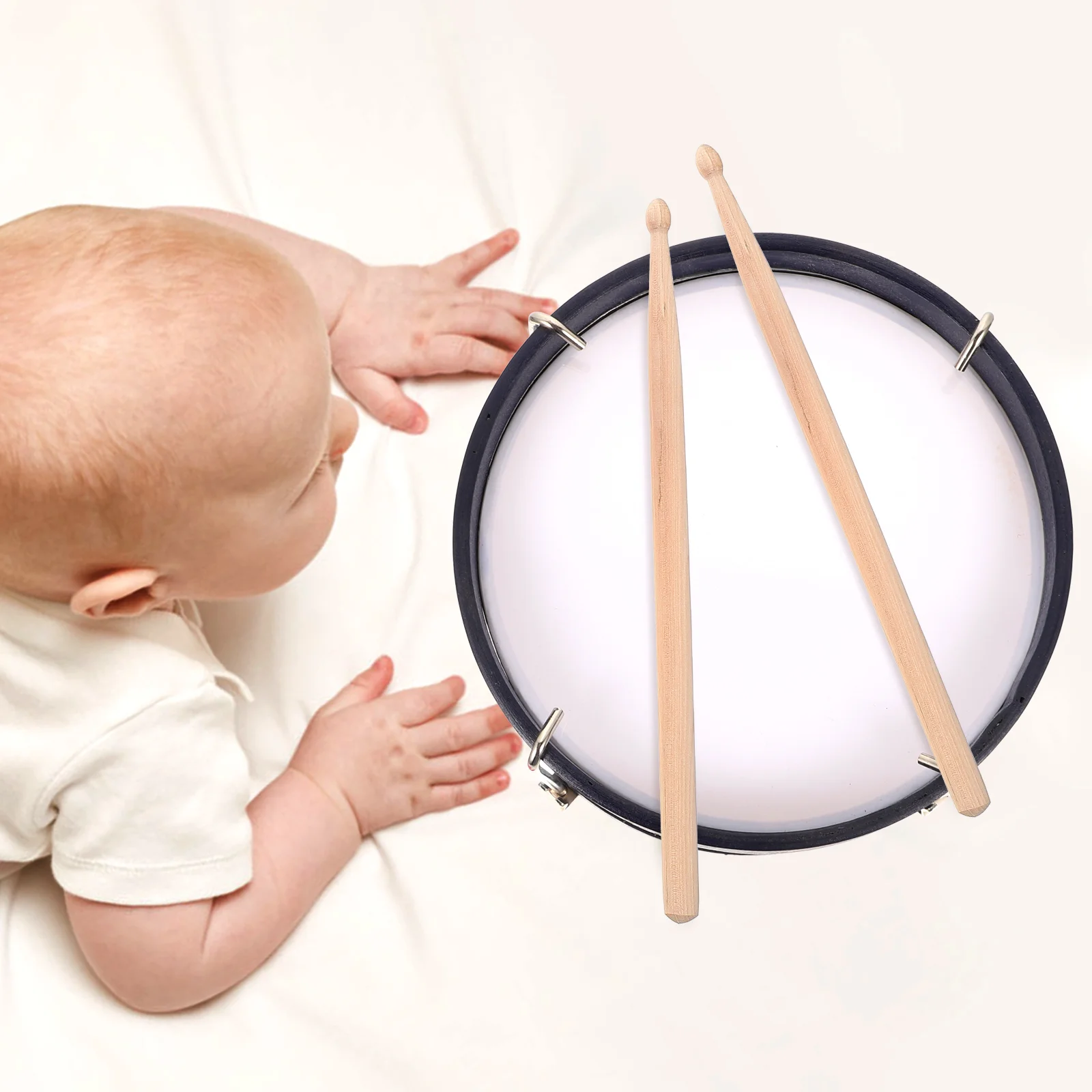 PerSCH-Jouets en métal pour tout-petits, caisse claire, baguettes de musique en bois, kit enfant