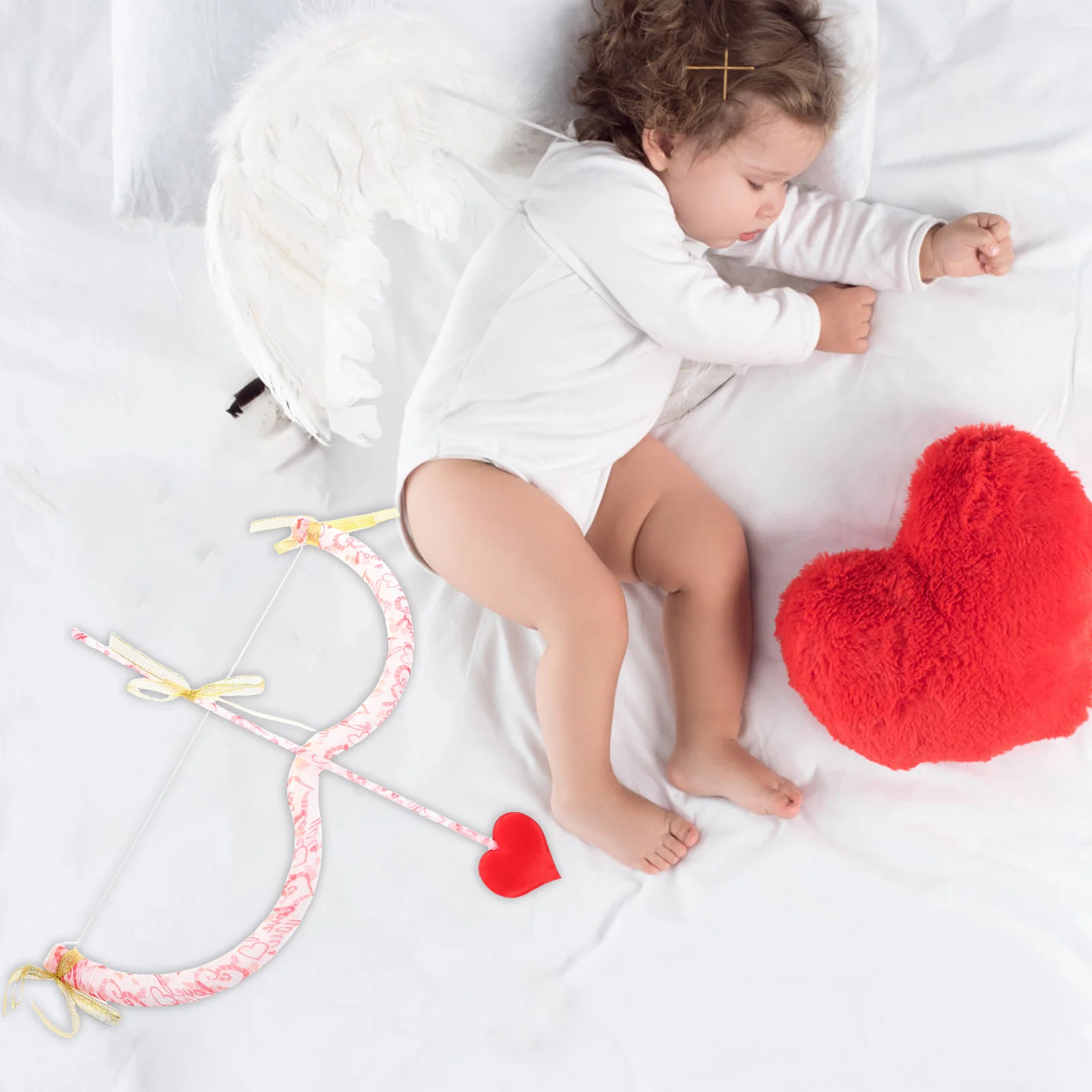 Arco de flecha de Cupido, accesorio artesanal para chico, disfraz para mujer, accesorios de Cupidos de Halloween, Kit de diadema de corazón, herramienta de maquillaje Miss