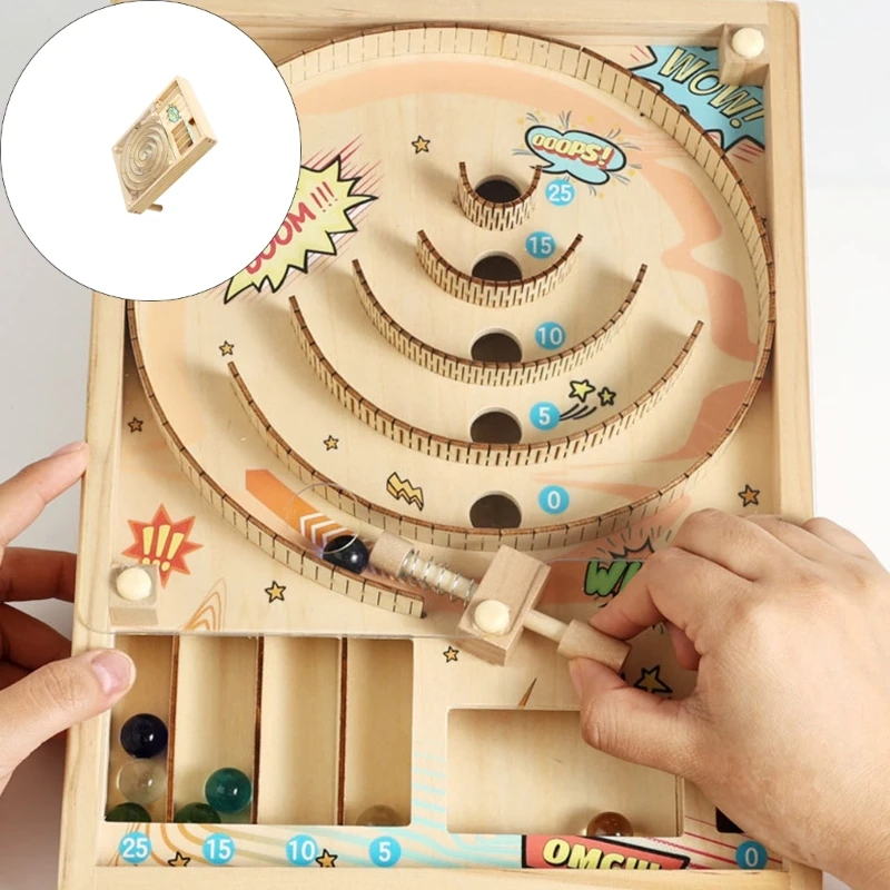 

Marble Roller Mazes Toy for Kindergarten Classroom Wooden Construction Educational Activity Marble Roller Mazes Toy