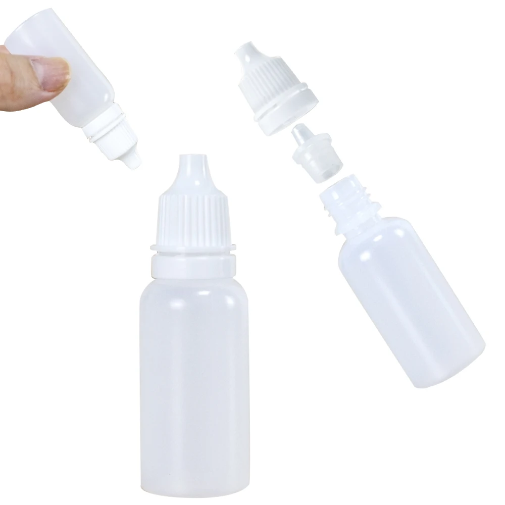 20Pcs 3ml 5ml 10ml 15ml 20ml 30ml 50ml 100ml Liquid Dropper Refillable Bottles Plastic Squeezable Eye Drops Vials Travel Paint