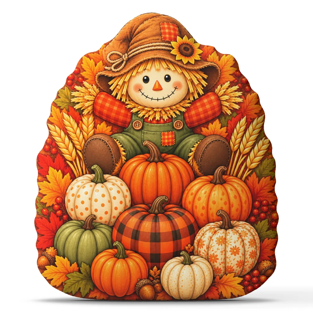 Pumpkin Bundle Scarecrow Autumn Plush Pillow Cushion Irregular Stuffed Throw Pillows for Home Decor Gift Sofa Couch Bed