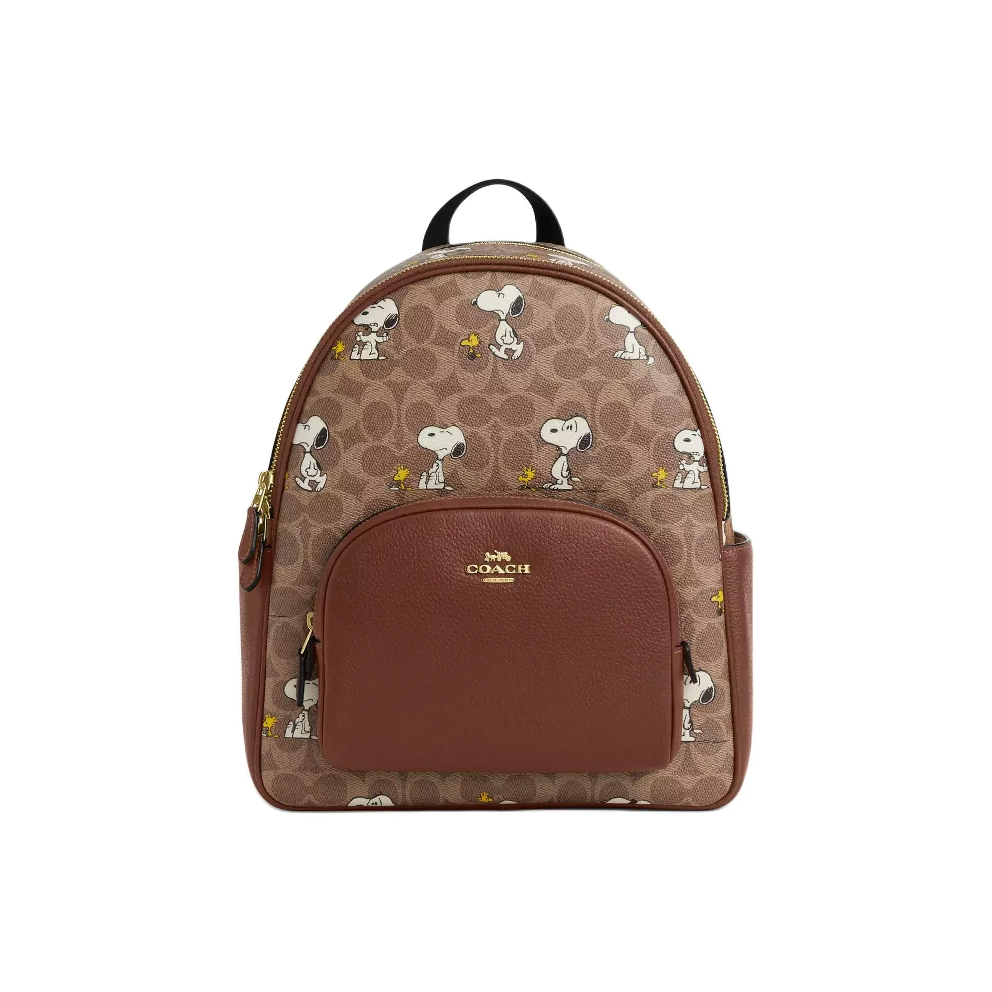 COACH PEANUTS Collaboration Coated Canvas Backpack Large Women's Tan & Brown Multicolor CBM25-IMY3O