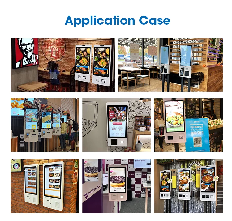 Aanpasbare zelfkaskioskmachine Android-touchscreenkiosk met camera en A4-printer
