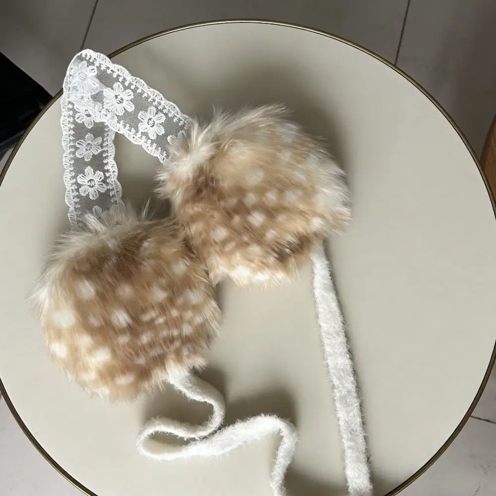 Warm Soft Ear Cap Winter Earmuffs Material Windproof Feature Cold Proof Earmuffs Soft Lace Design Lace Earmuffs Cold Weather
