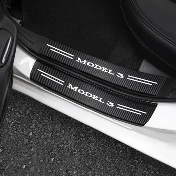 Otomatik Eşik Koruma SEAMETAL Araba Çıkartmaları Kapı Kenar Koruyucu Gövde Tampon Koruma Çıkartmaları Tesla Model 3 için Araba Aksesuarı