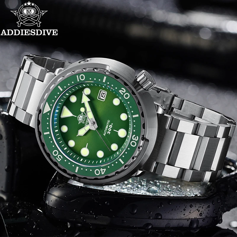 

ADDIESDIVE Automatic Mechanical Watch Sapphire Crystal Stainless Steel Scratch Diving Business Watches 30Bar Waterproof MY-H5
