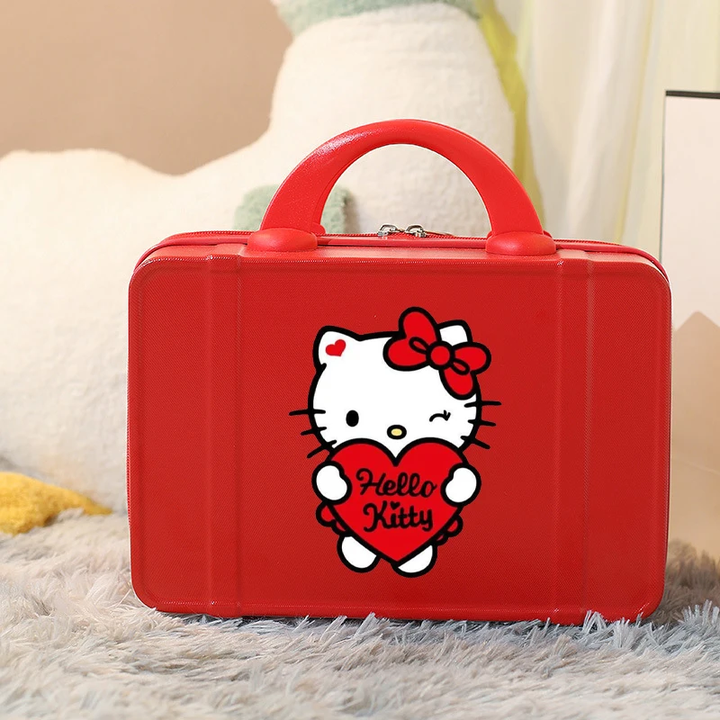 Hellokittys Cosmetic Case Sanrios Mini Suitcase Small 14 Inches Girl Kawaii Cartoon Suitcase Light Short Distance Suitcase