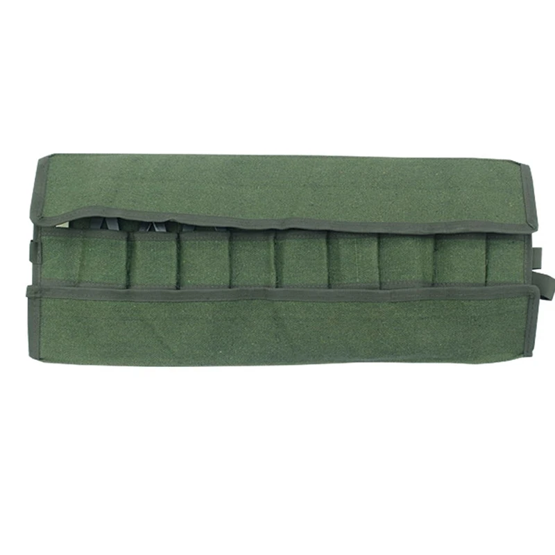 Bolsa almacenamiento rollo herramientas para bonsái lona resistente con 10 bolsillos para puerto jardín