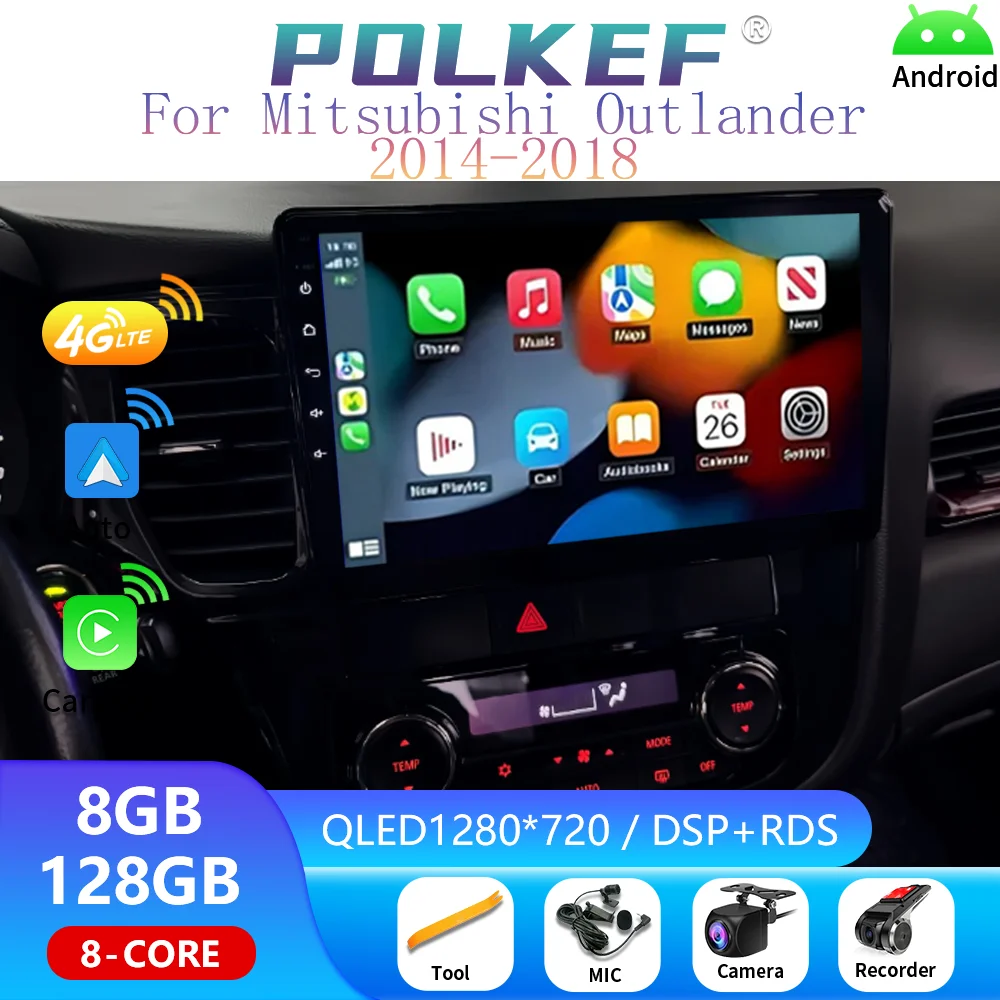 

For Mitsubishi Outlander 3 2012-2018 Autoradio GPS Stereo 2din Head Unit BT Android 16 Carplay Auto Car Radio Multimedia Player
