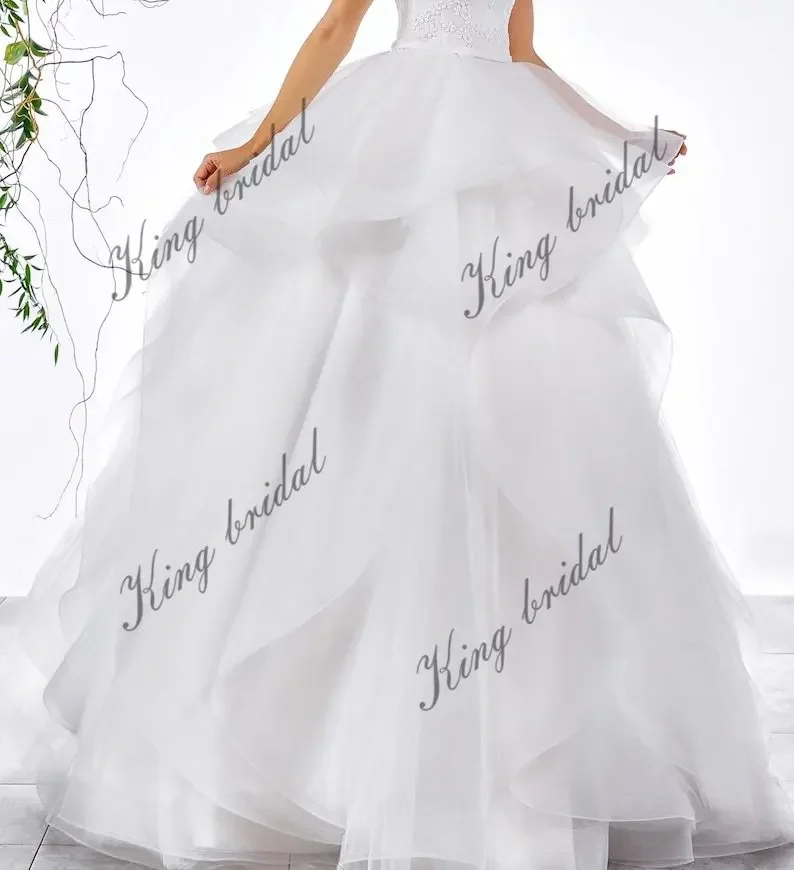 تول ثوب الزفاف الأزهار الحبيب مشد ثوب الزفاف فستان وصيفة الشرف مخصص فساتين الزفاف السباغيتي حزام فستان الزفاف