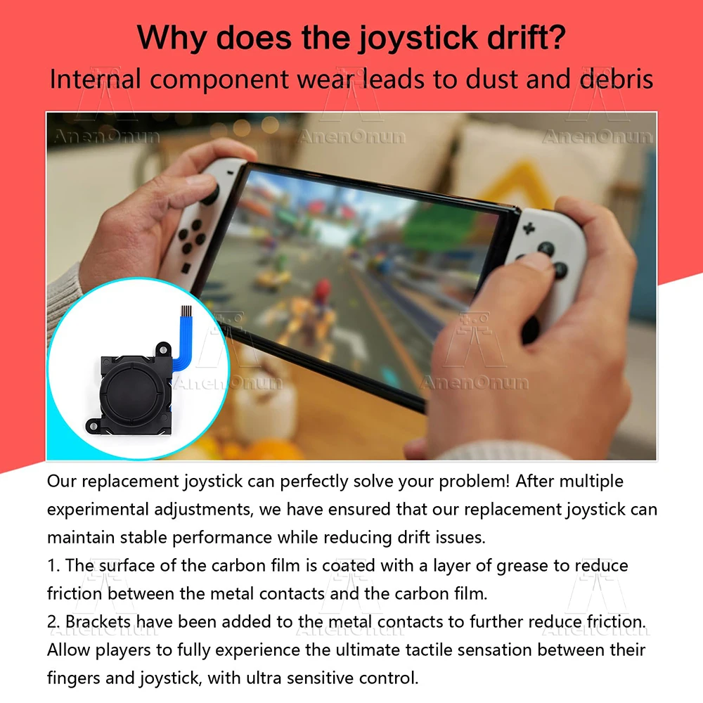 Najnowszy joystick ALPS do Switch/Switch Lite/Switch OLED, części zamienne, naprawa problemu driftu, trwały analog stick 3D, akcesoria naprawcze
