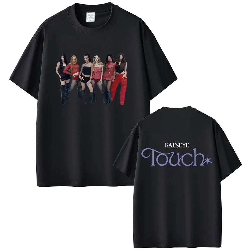 

Korean Kpop Katseye Touch Graphic T-shirt Men Women Fashion Oversized Crewneck T Shirts Unisex Casual Cotton T-shirts Streetwear