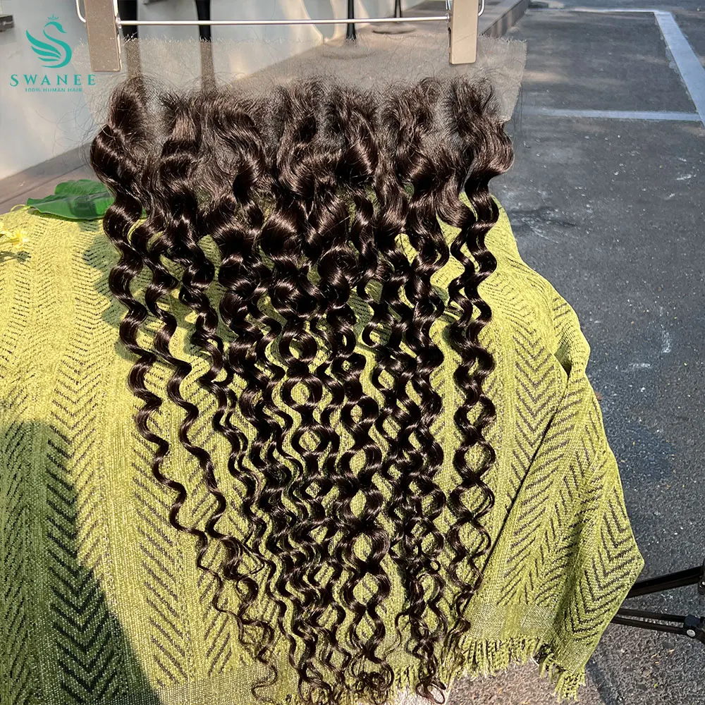 Water Wave 13x6 HD Transparent Lace Frontal Wet And Wavy Human Hair Frontal Pre Plucked HD Lace Closures Sew In