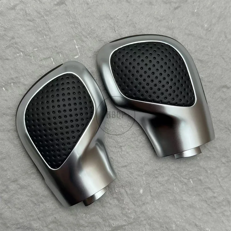 Chrome Matt With Leather Shift Knob Gear Side Cover DSG Emblem For VW Golf 6 7 R GTI Passat B7 B8