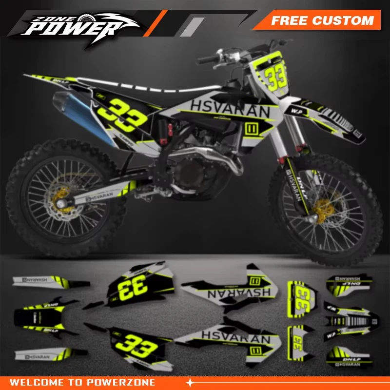 Powerzone دراجة نارية الرسومات الشارات ملصق أطقم ل Husqvarna TE FE 2020 2021 2022 2023 TC FC 2019 2020 2021 2022 84 #2