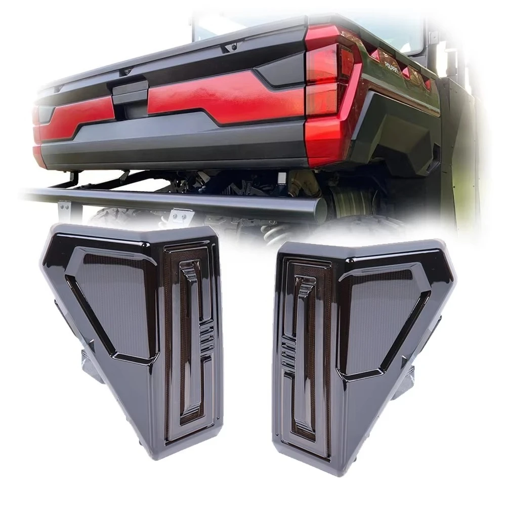 

For Polaris Ranger 1000 XP Crew 2018-2025 UTV ATV Accessories LED Tail Light Smoked Black For Powesport Polaris Brake Light