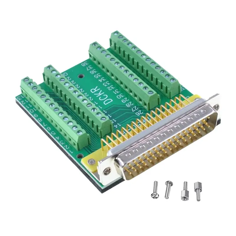 AT43-DB50 Connector,Male D-SUB Header To 50-Pin Port Terminal Adapter Breakout Board No Soldering Needed,With Nuts