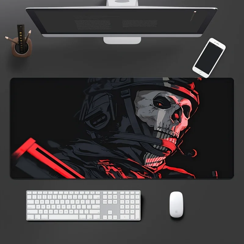 

Game Office large mouse pad 90x40 Robot Warrior Skull Durable sewn edge desktop accessories Computer games multi-function anime